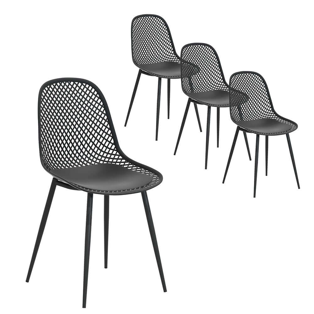 Gardeon 4PC Outdoor Chairs | UV-Resistant Patio Seating-Upinteriors