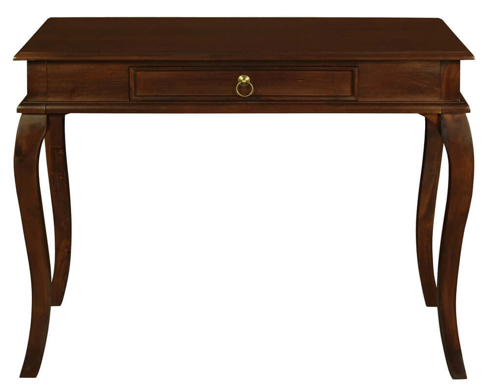 Queen Ann Sofa Table - Mahogany | 1 Drawer Design-Upinteriors