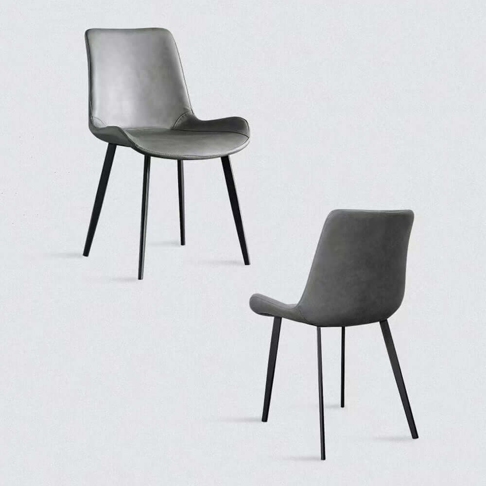 Elegant Minimalist Dining Chairs - Set of 2 Grey-Upinteriors