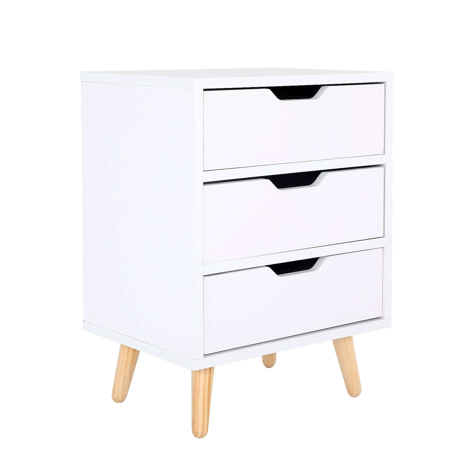 Lacy White 3-Drawer Bedside Table | La Bella-Upinteriors
