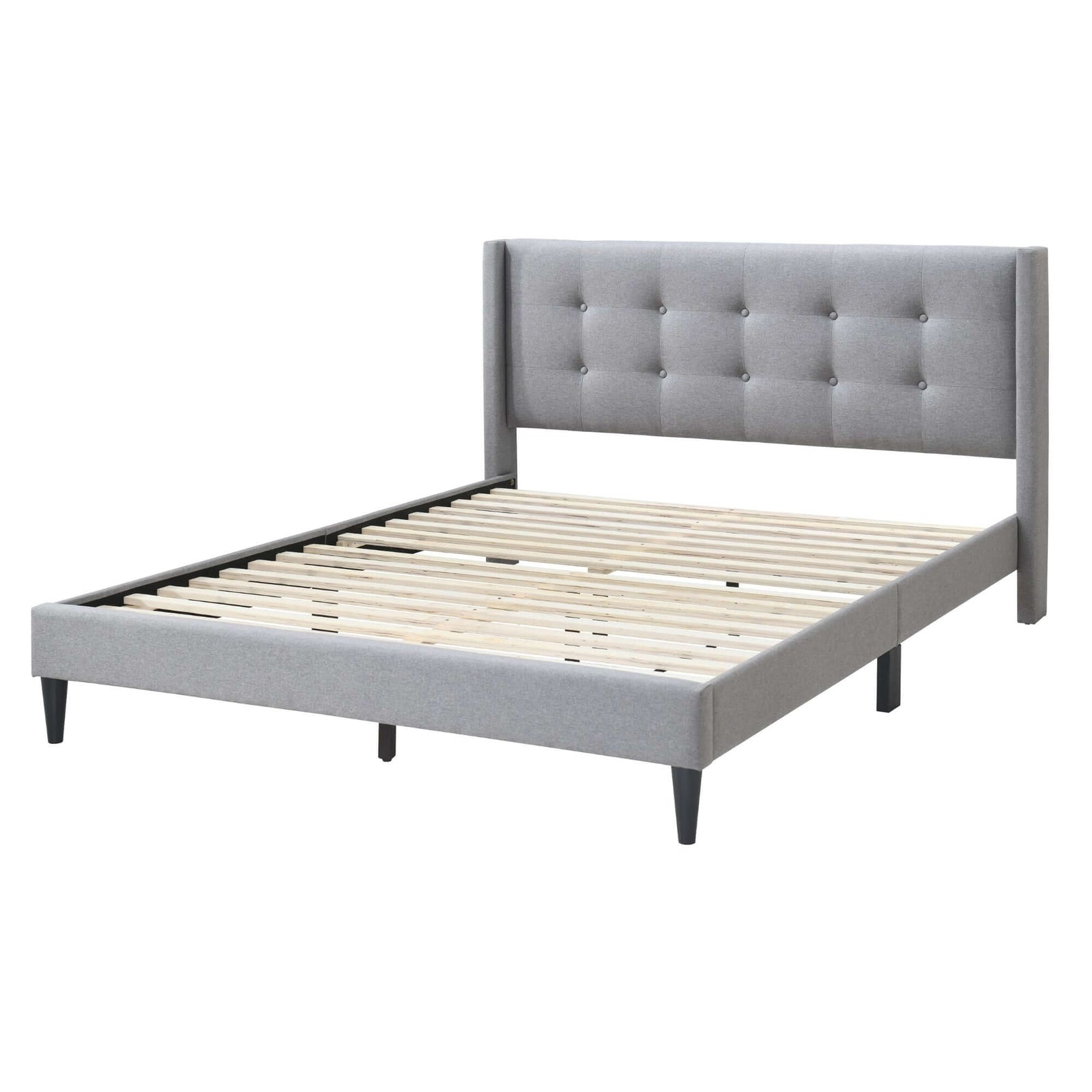 Delilah King Bed with Tufted Button Headboard-Upinteriors