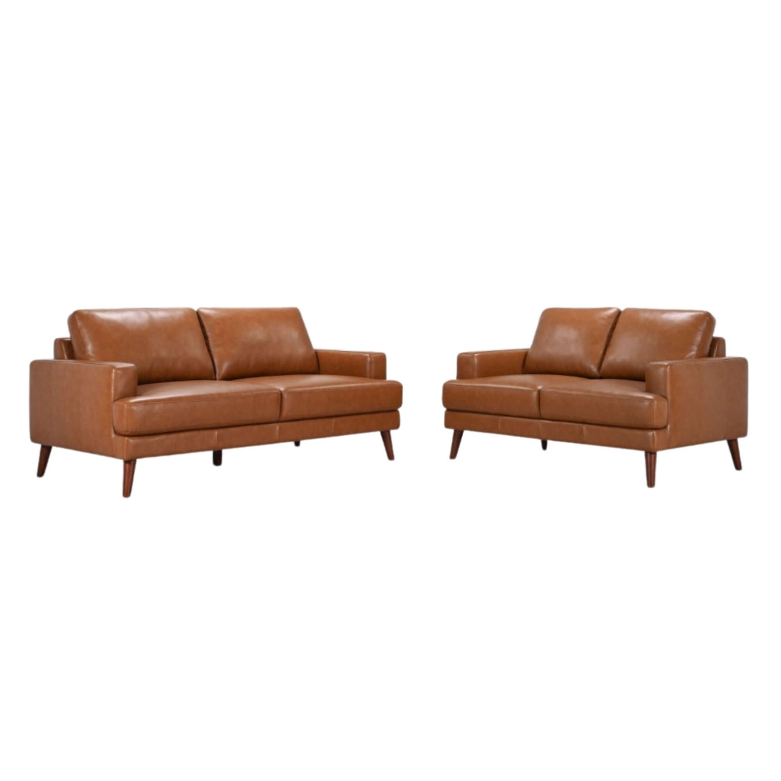 Matilda Leather Sofa Set 2+3 Seater - Tan | Luxe Lounge-Upinteriors