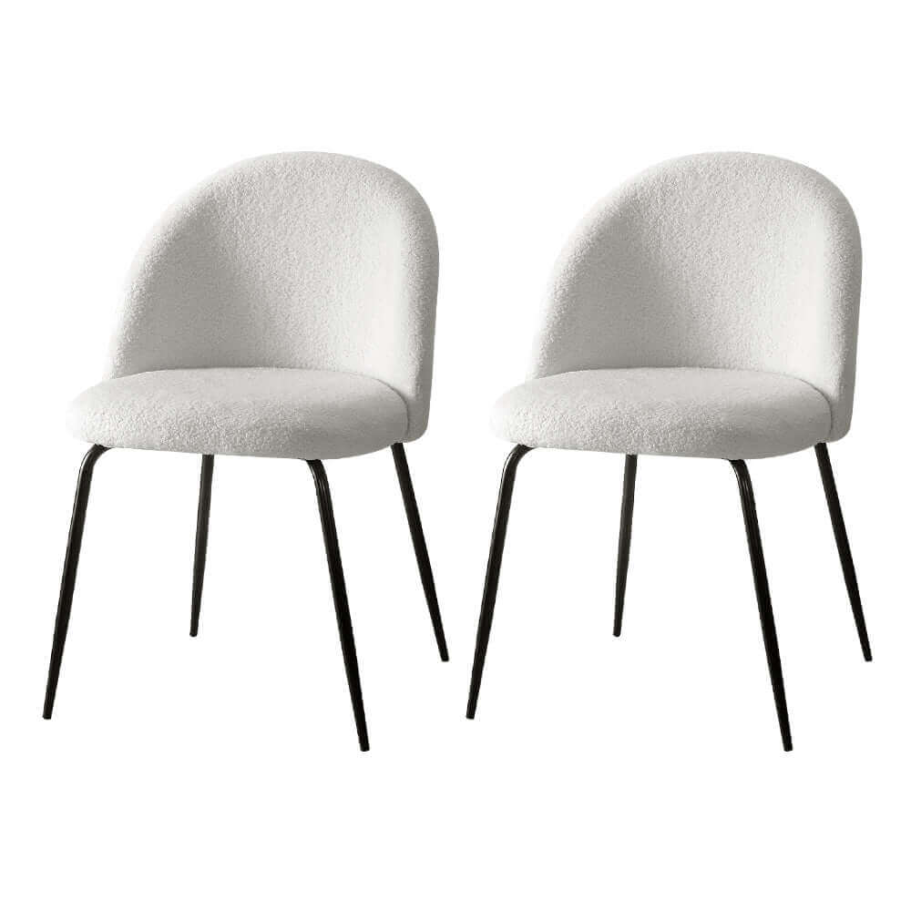 Artiss Dining Chairs Accent Chairs Armchair Kitchen Sherpa Boucle Chair White-Upinteriors