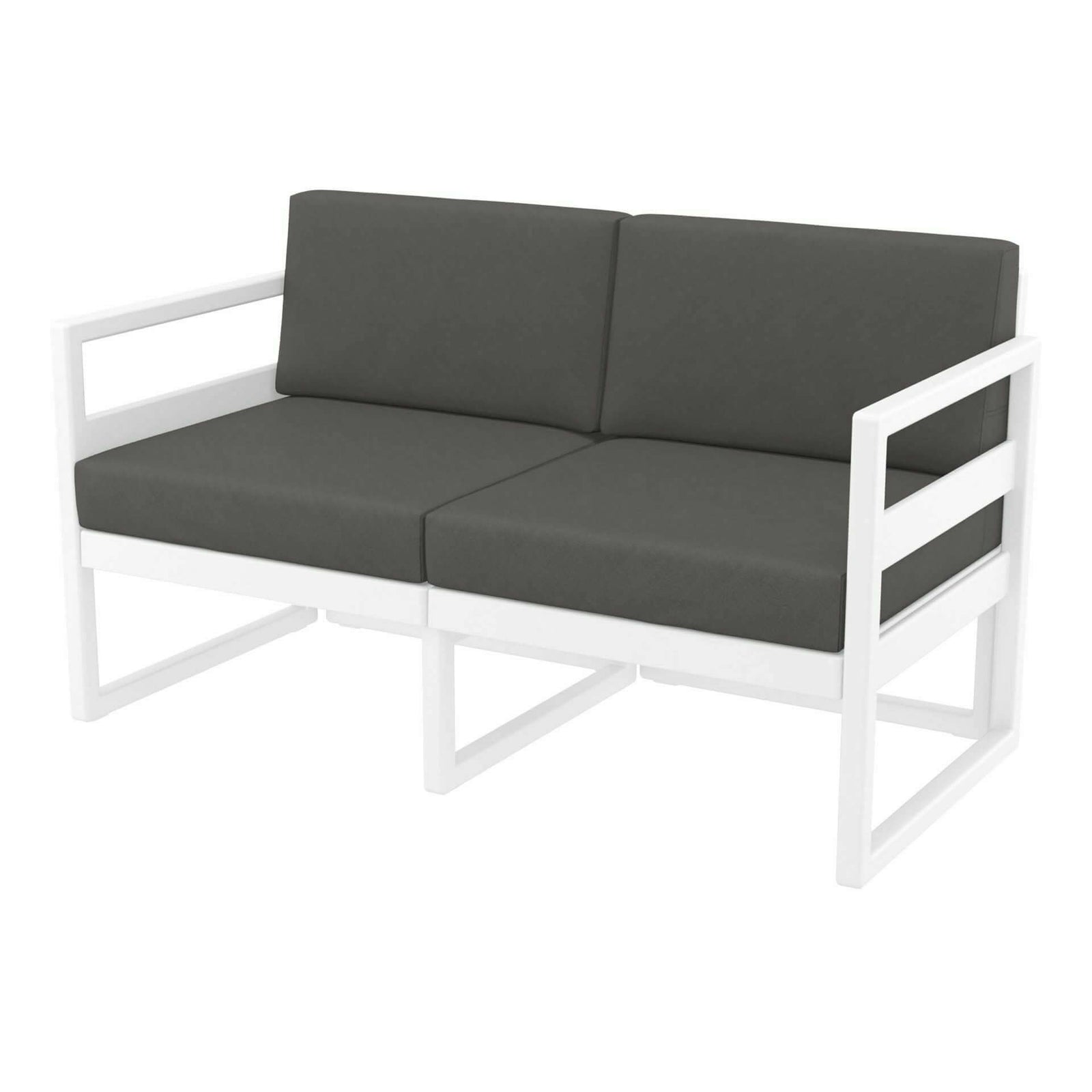 Mykonos Lounge Sofa - White with Dark Grey Cushions-Upinteriors