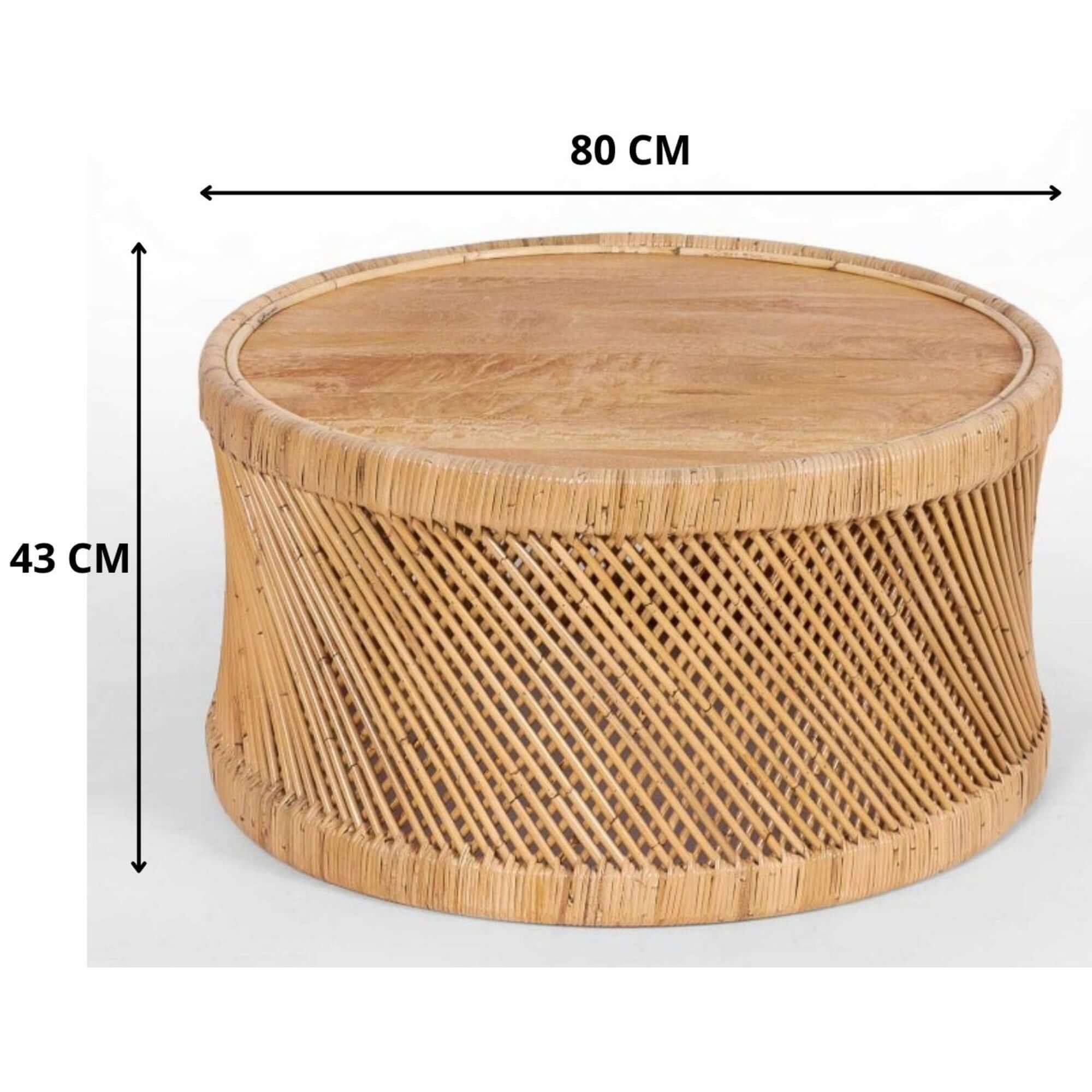 Freesia 80cm Mango Wood Coffee Table-Upinteriors