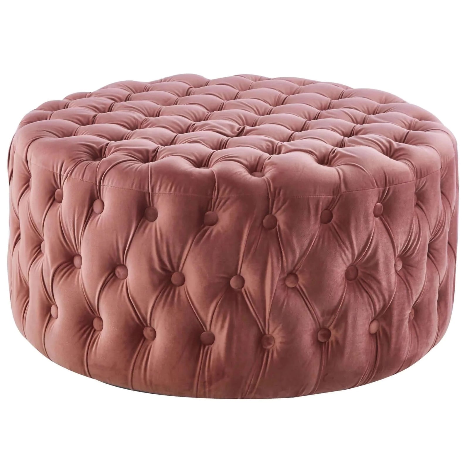 Rose Pink Velvet Ottoman Footstools - Cosmos Tufted-Upinteriors