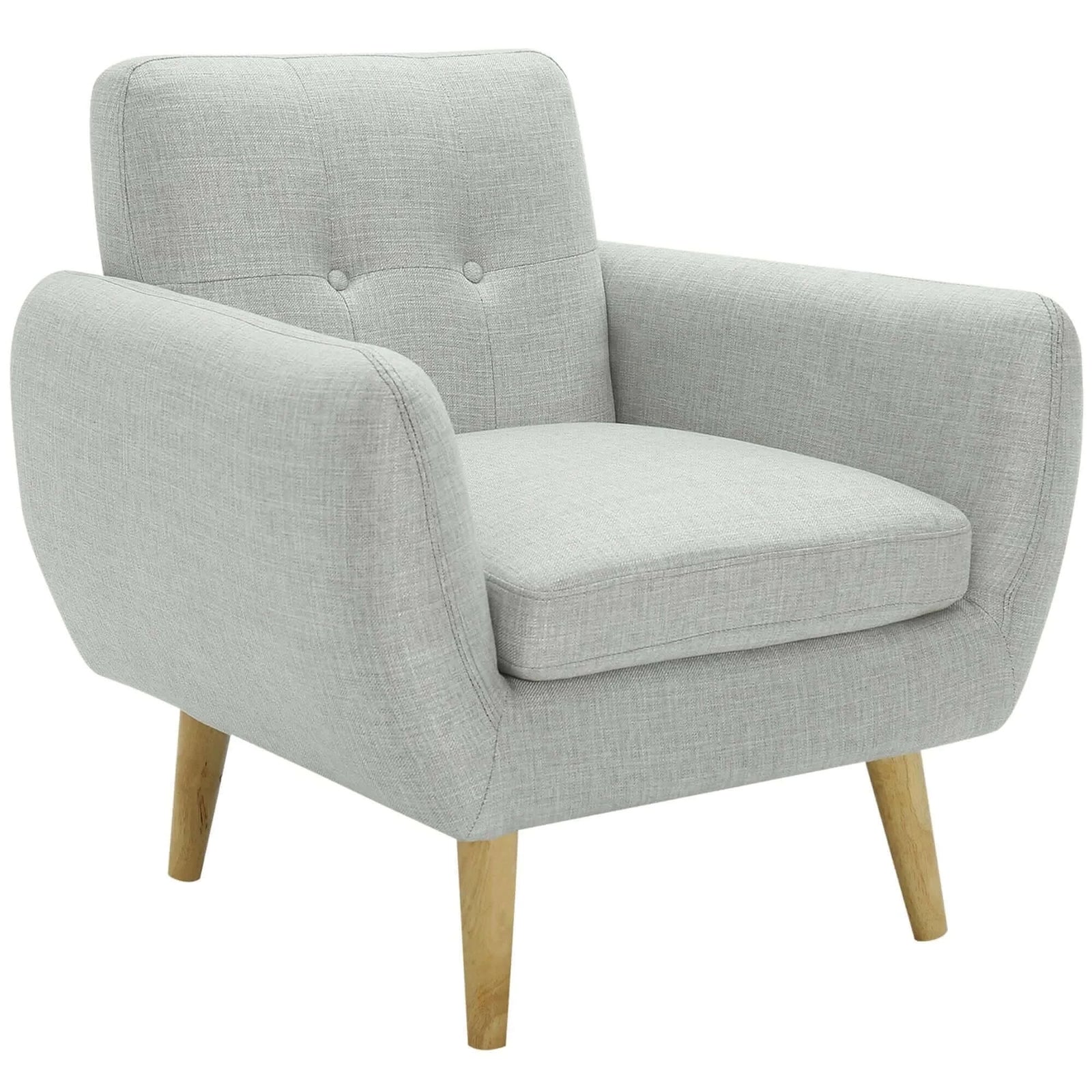 Dane Single Seater Sofa - Light Grey Scandinavian Style-Upinteriors