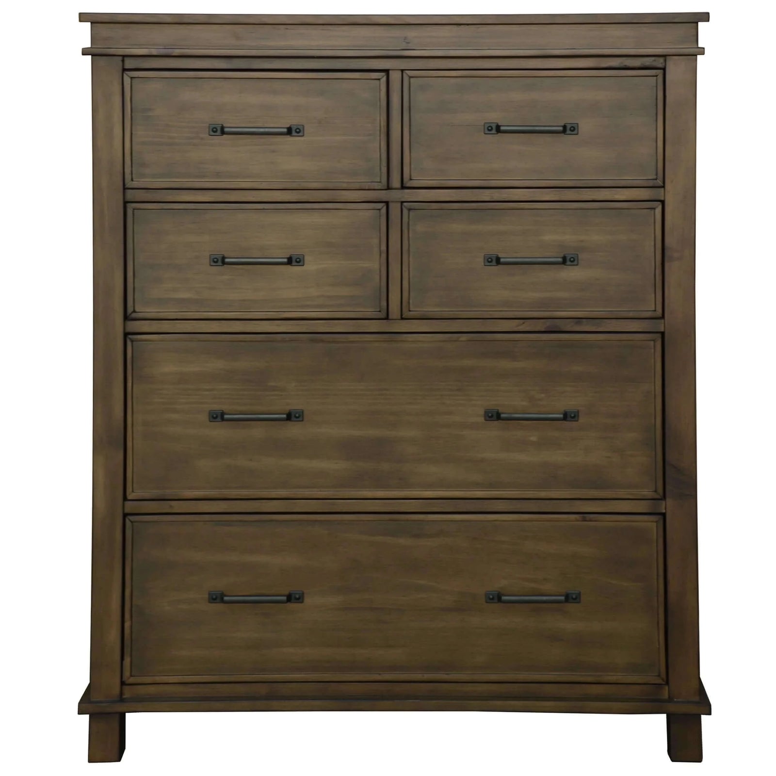 Buy lily tallboy 6 chest of drawers solid pine wood bed storage cabinet -rustic grey - upinteriors-Upinteriors