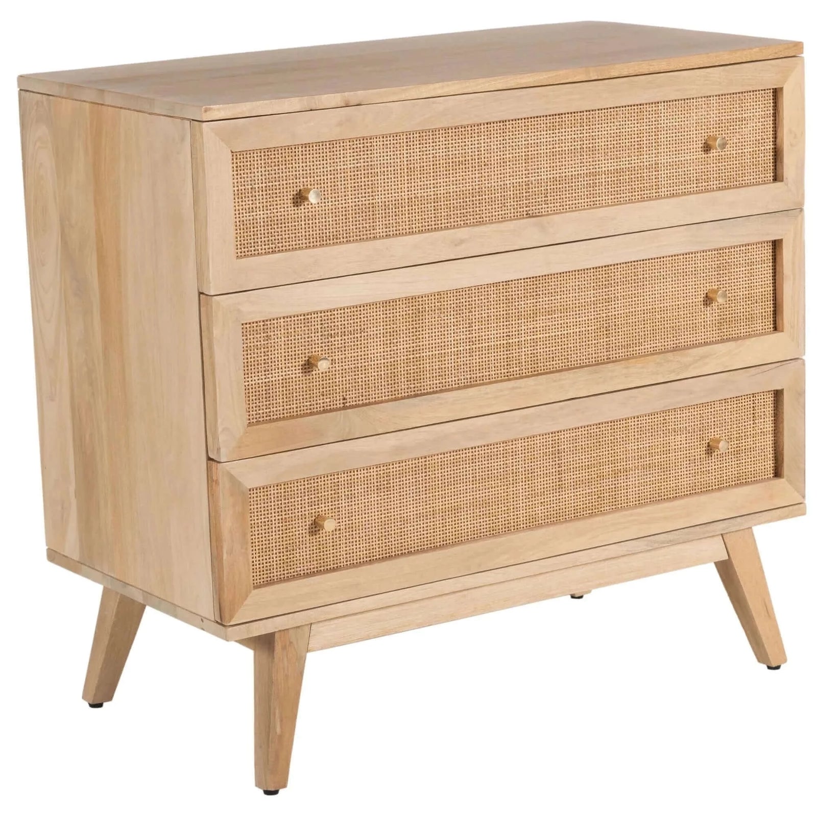 Buy olearia storage cabinet buffet chest of 3 drawer mango wood rattan natural - upinteriors-Upinteriors