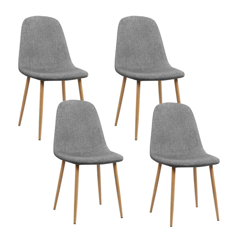 Artiss Dining Chairs Grey Fabric Set of 4 Nova-Upinteriors