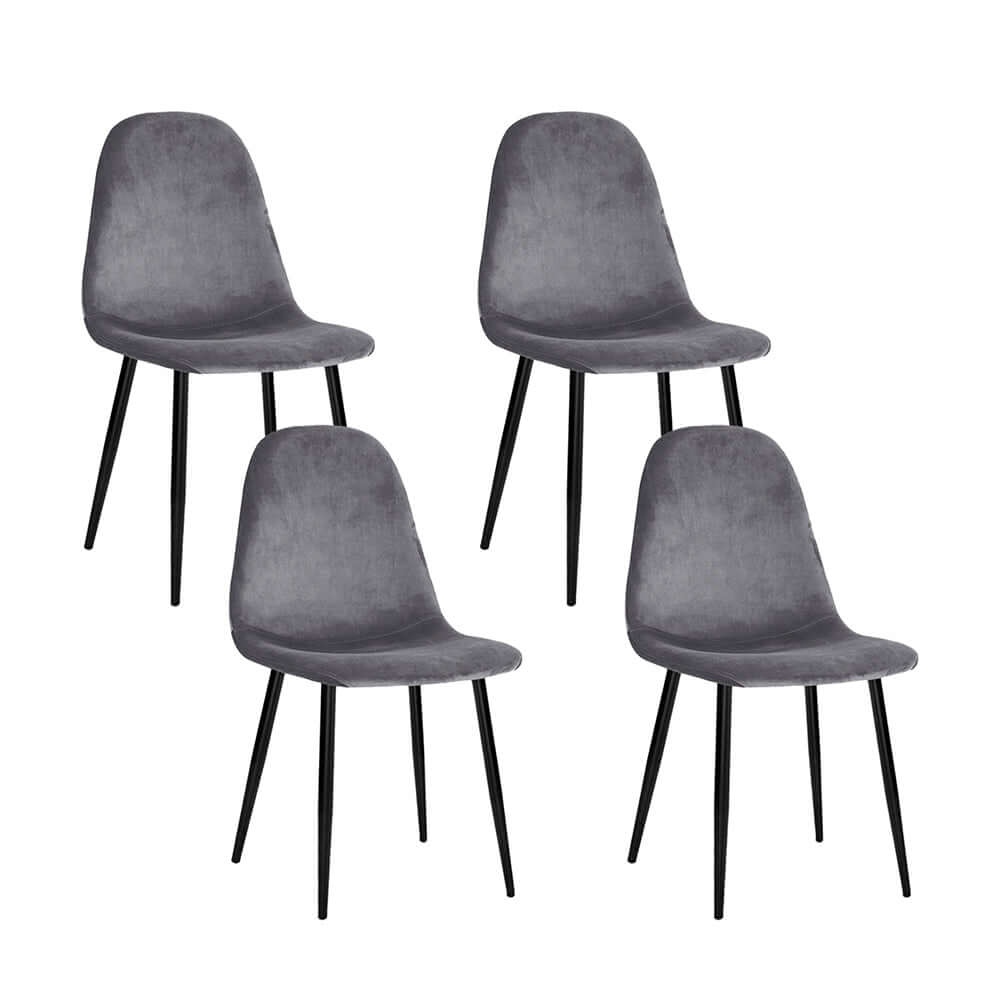 Artiss Dining Chairs Grey Velvet Set of 4 Nova-Upinteriors