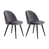 Artiss Grey Velvet Dining Chairs - Modern & Comfy-Upinteriors