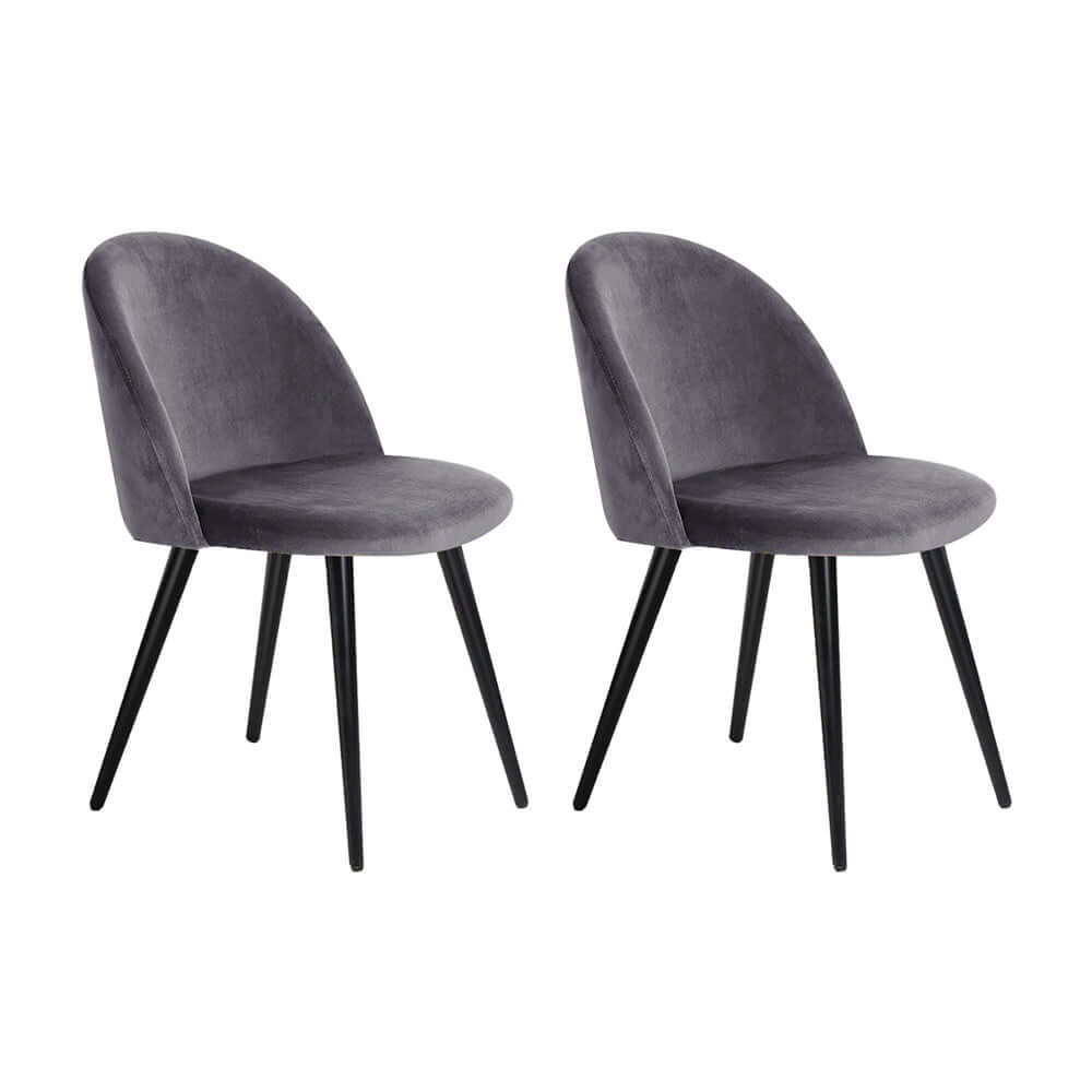 Artiss Dining Chairs Grey Velvet Set of 2 Charles-Upinteriors
