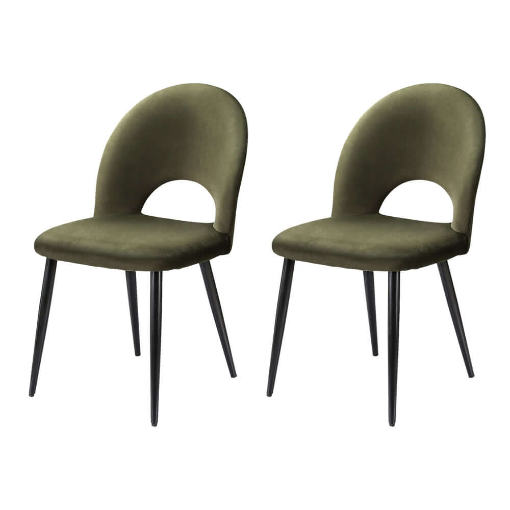 Artiss Dining Chairs Green Velvet Set Of 2 Loren-Upinteriors