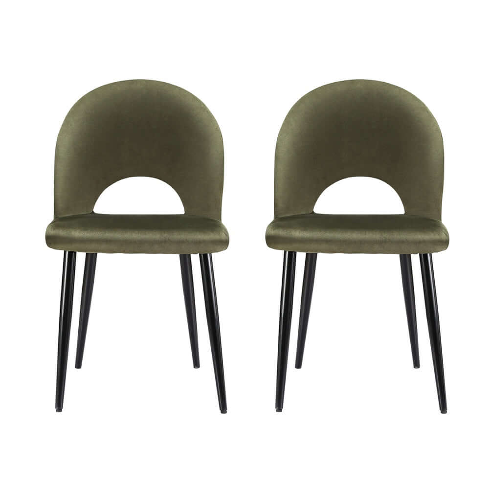 Artiss Loren Green Velvet Dining Chairs (Set of 2)-Upinteriors