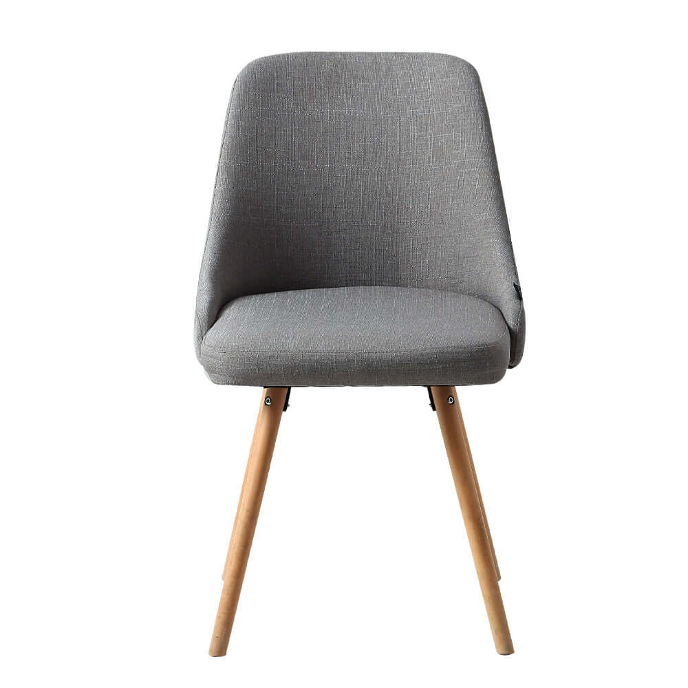 Artiss Kalmar Grey Fabric Dining Chairs - Set of 2-Upinteriors