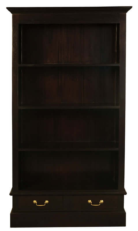 Tasmania 2 Drawer Bookcase (Chocolate)-Upinteriors