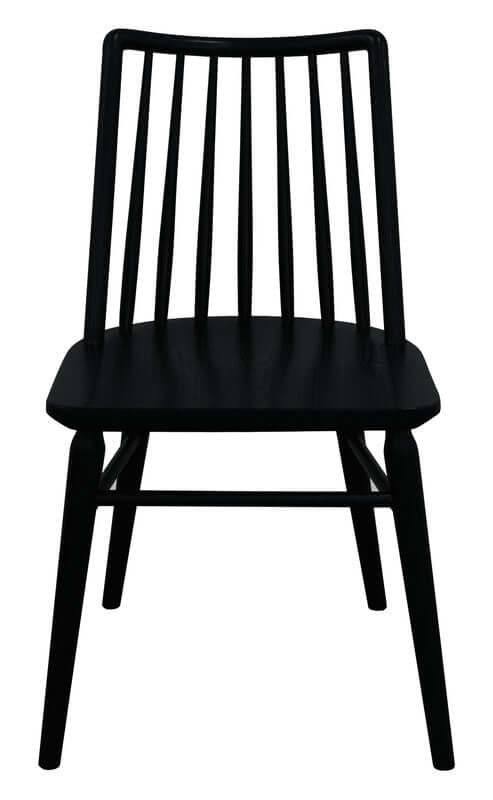 Riviera Solid Oak Dining Chair - Set of 2 (Black)-Upinteriors