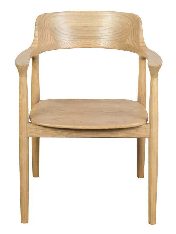 Nobu Solid Oak Arm Chair (Natural)-Upinteriors