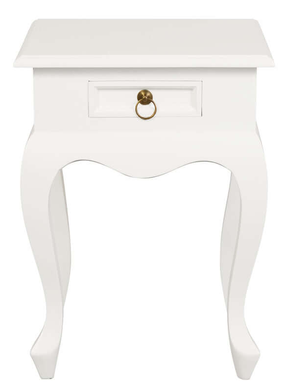 Queen Anne Lamp Table - Elegant White Finish-Upinteriors