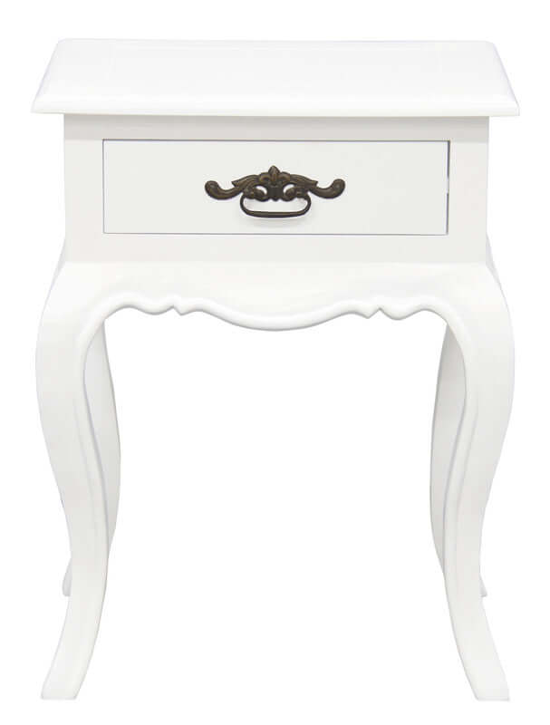 Elegant French Provincial Lamp Table - White-Upinteriors