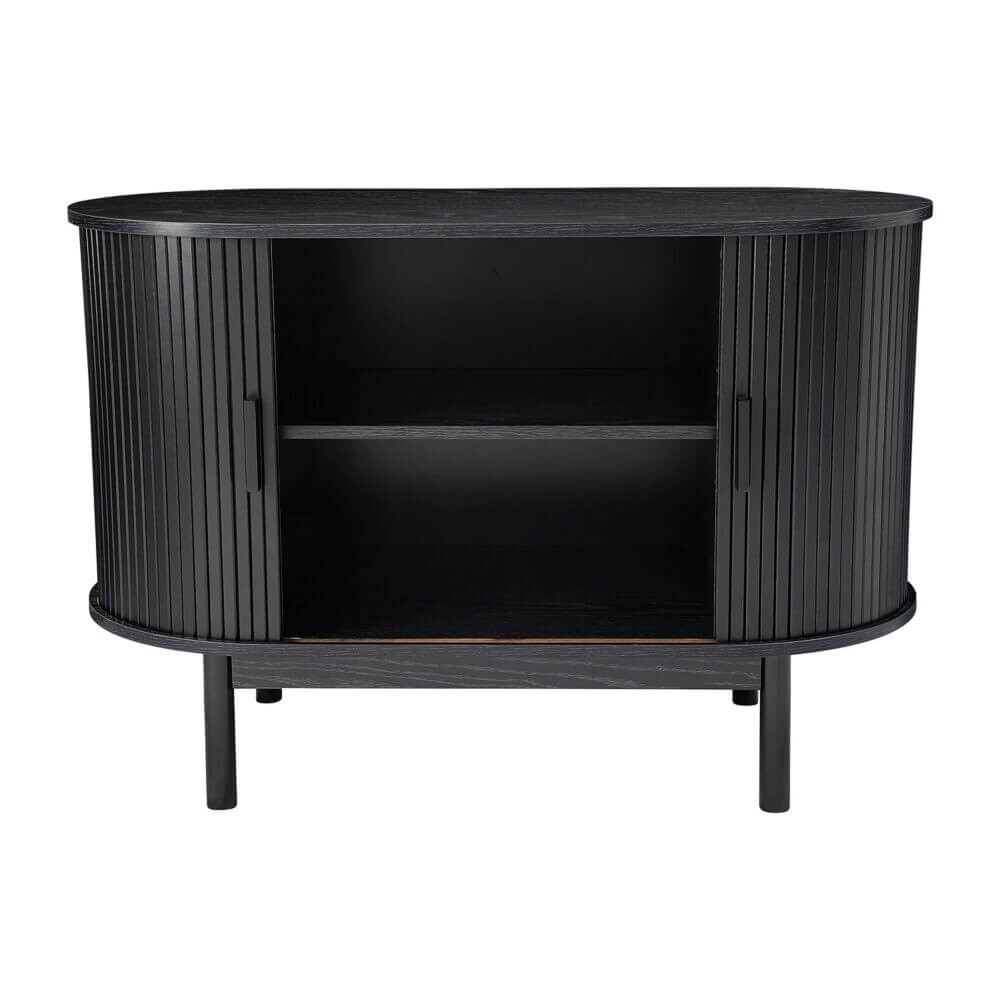 Mid-Century Black Sideboard Cabinet for Modern Spaces-Upinteriors