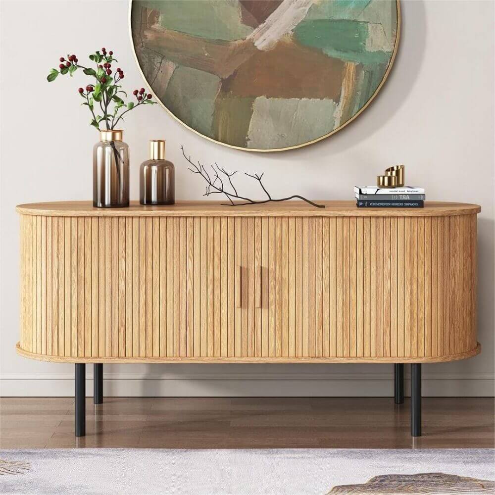 Ripple Sideboard with Sliding Doors — Earthy Elegance Redefined-Upinteriors