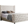 Milan Cream Velvet Queen Bed Frame | Elegant Tufted Design-Upinteriors