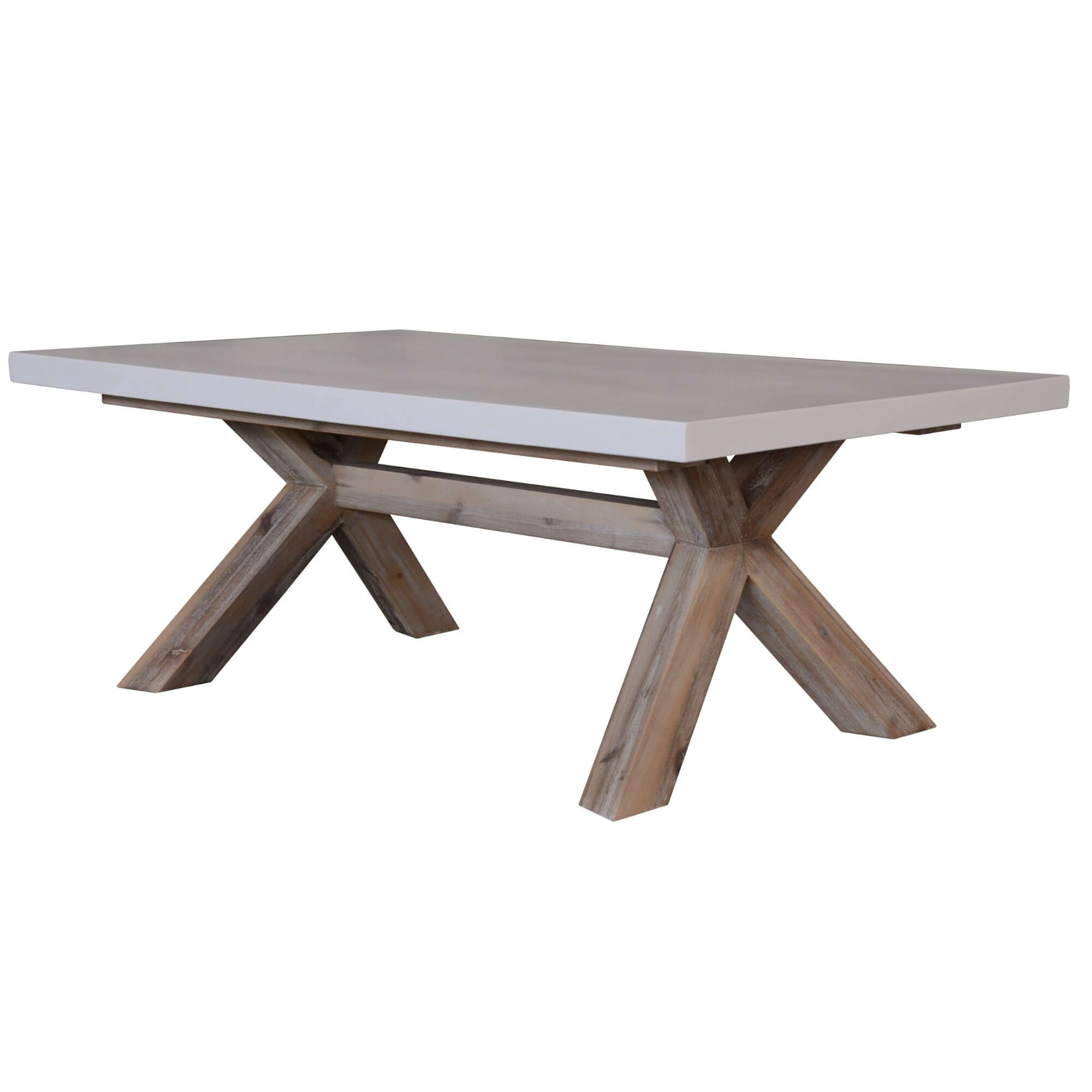 Stony 120cm Coffee Table - White Concrete Top-Upinteriors
