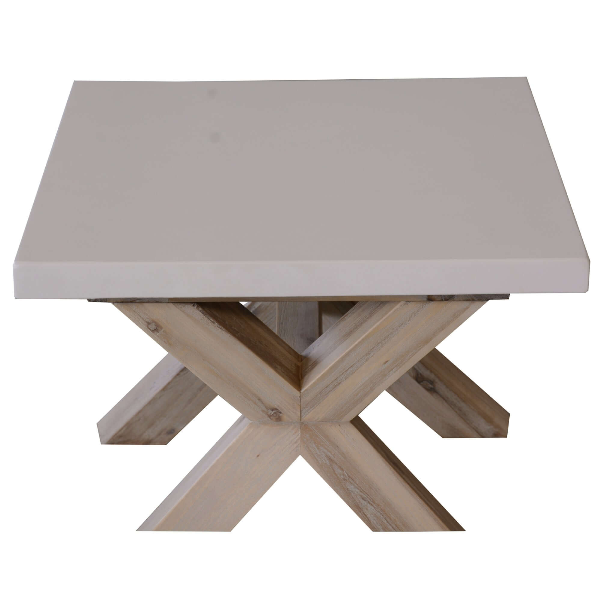 Stony Lamp Table - Concrete Top | White 60cm Square-Upinteriors