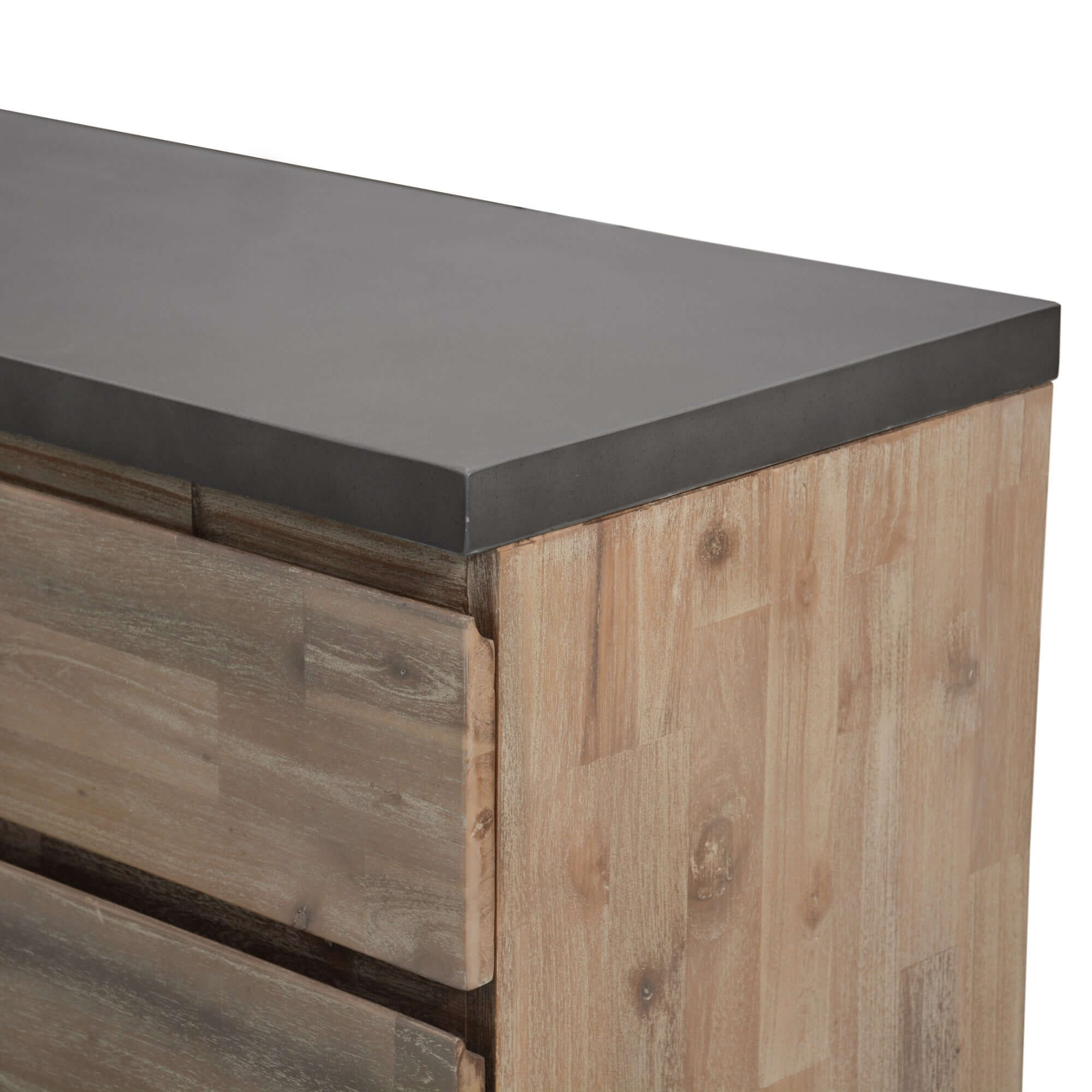 Acacia Timber Buffet with Concrete Top - Grey | Stony 160cm-Upinteriors