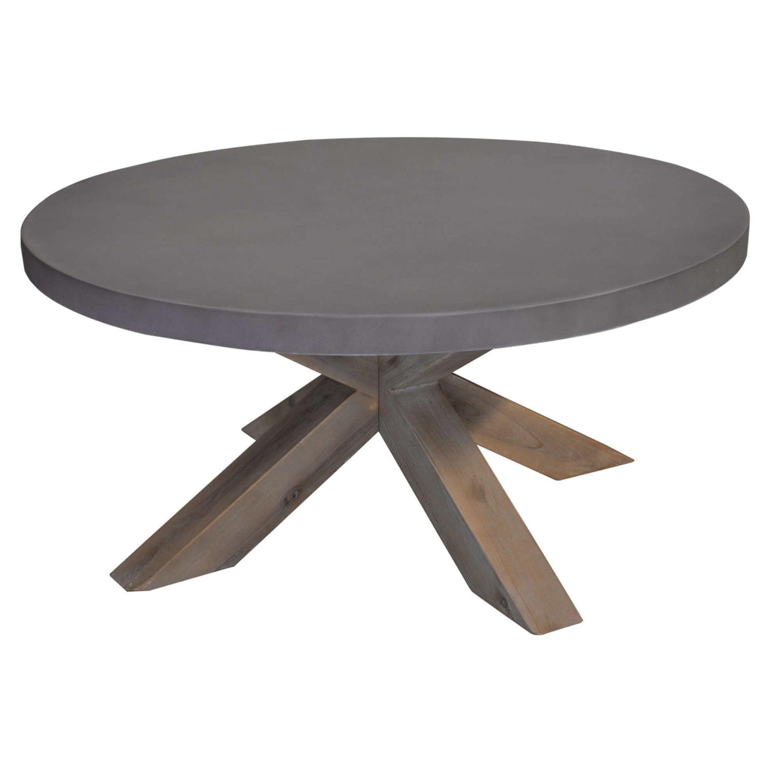 Stony Round Coffee Table - Grey Concrete Top-Upinteriors