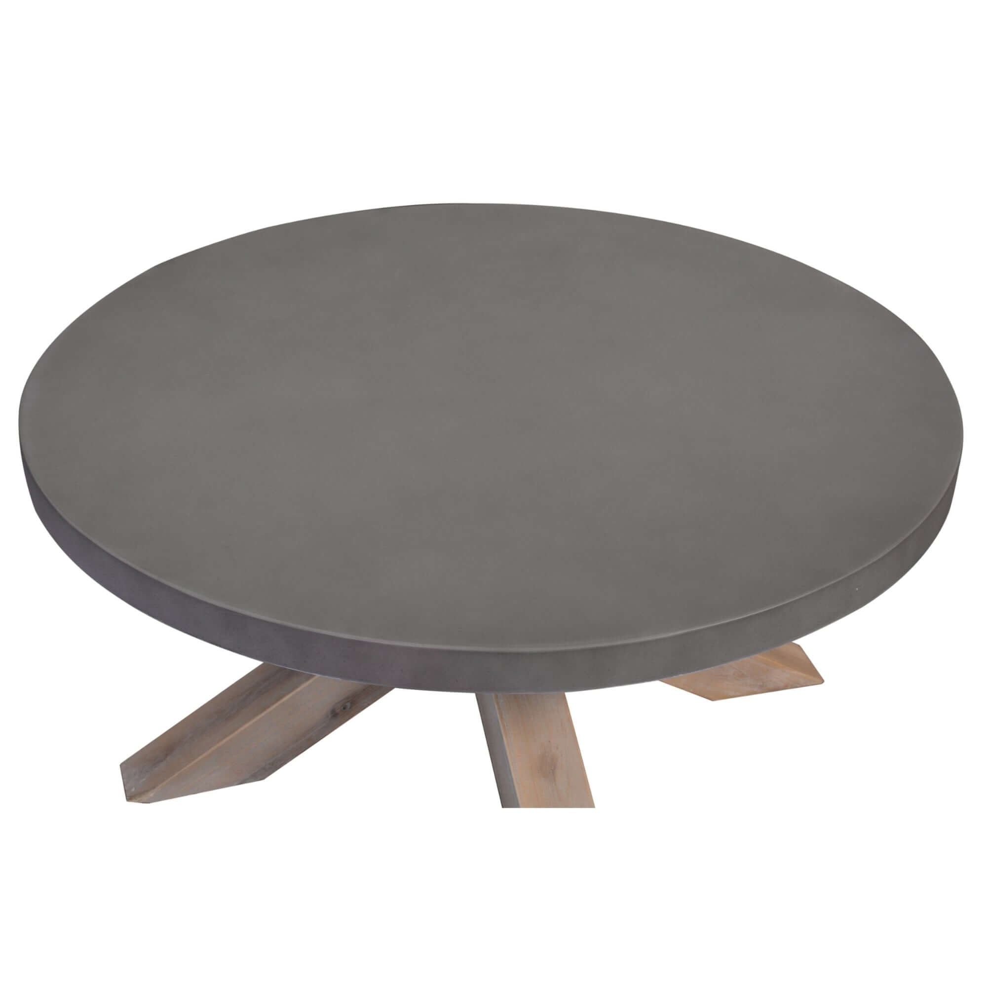 Stony Round Coffee Table - Grey Concrete Top-Upinteriors