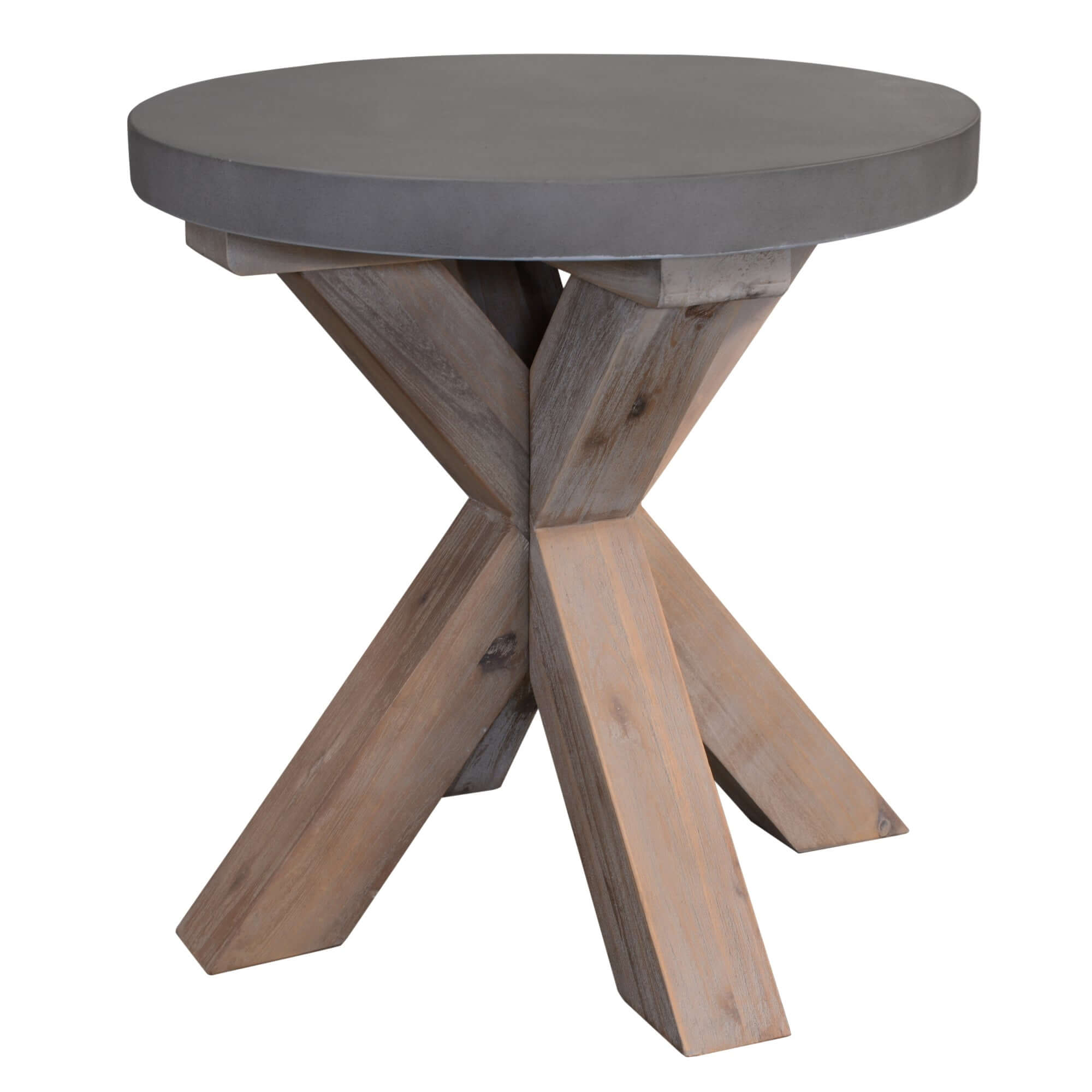 Stony Round Lamp Table – Concrete Top | Grey-Upinteriors