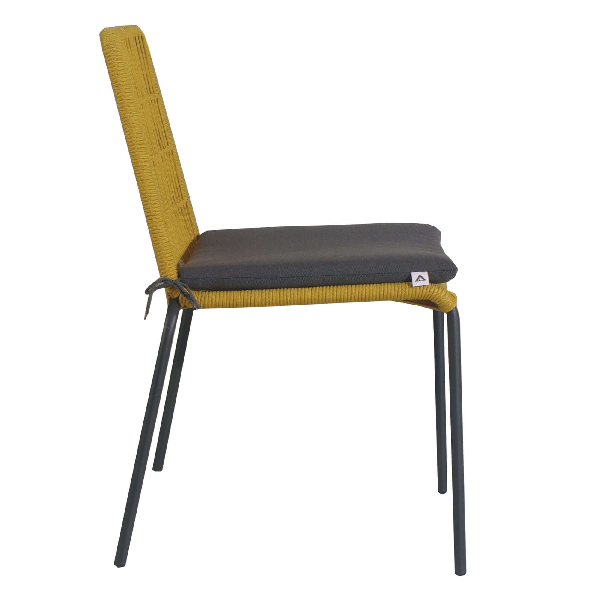 Lara 8pc Yellow Rope Dining Chair Set – Scandinavian Style-Upinteriors