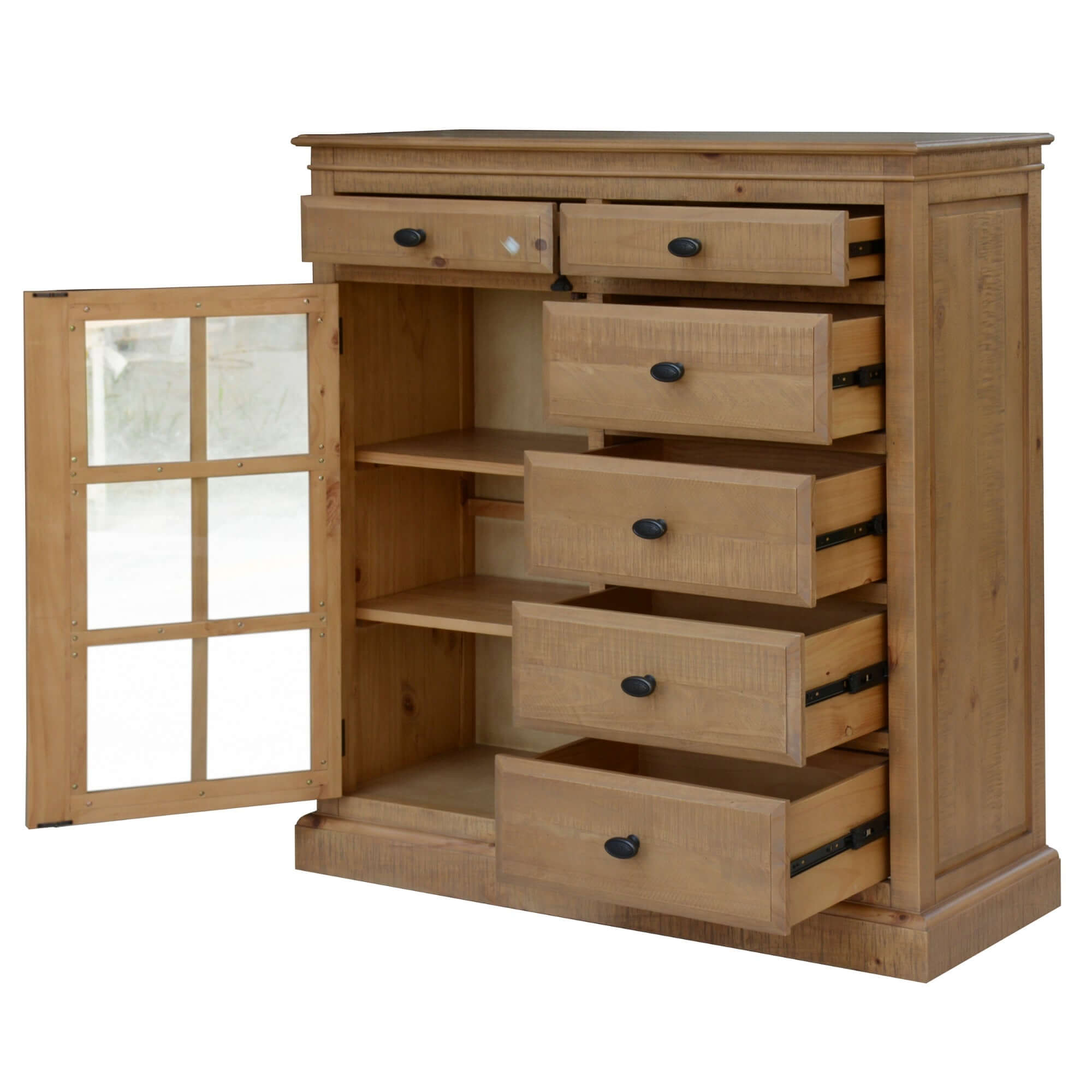 Jade Tallboy French Style Storage Cabinet – Natural-Upinteriors