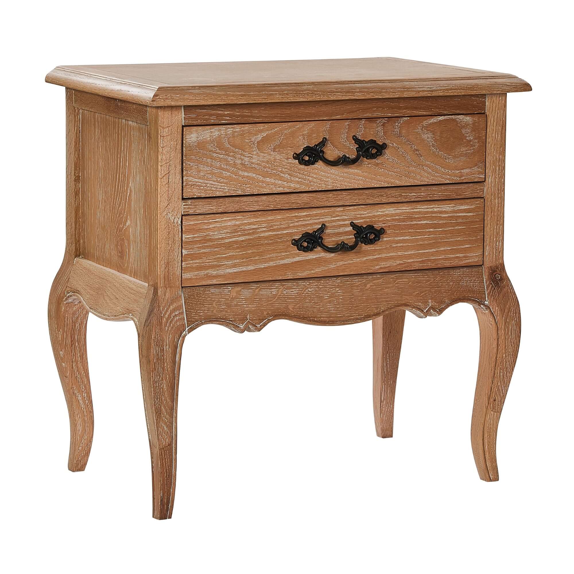 Bali Bedside Table - French Provincial Oak Style-Upinteriors