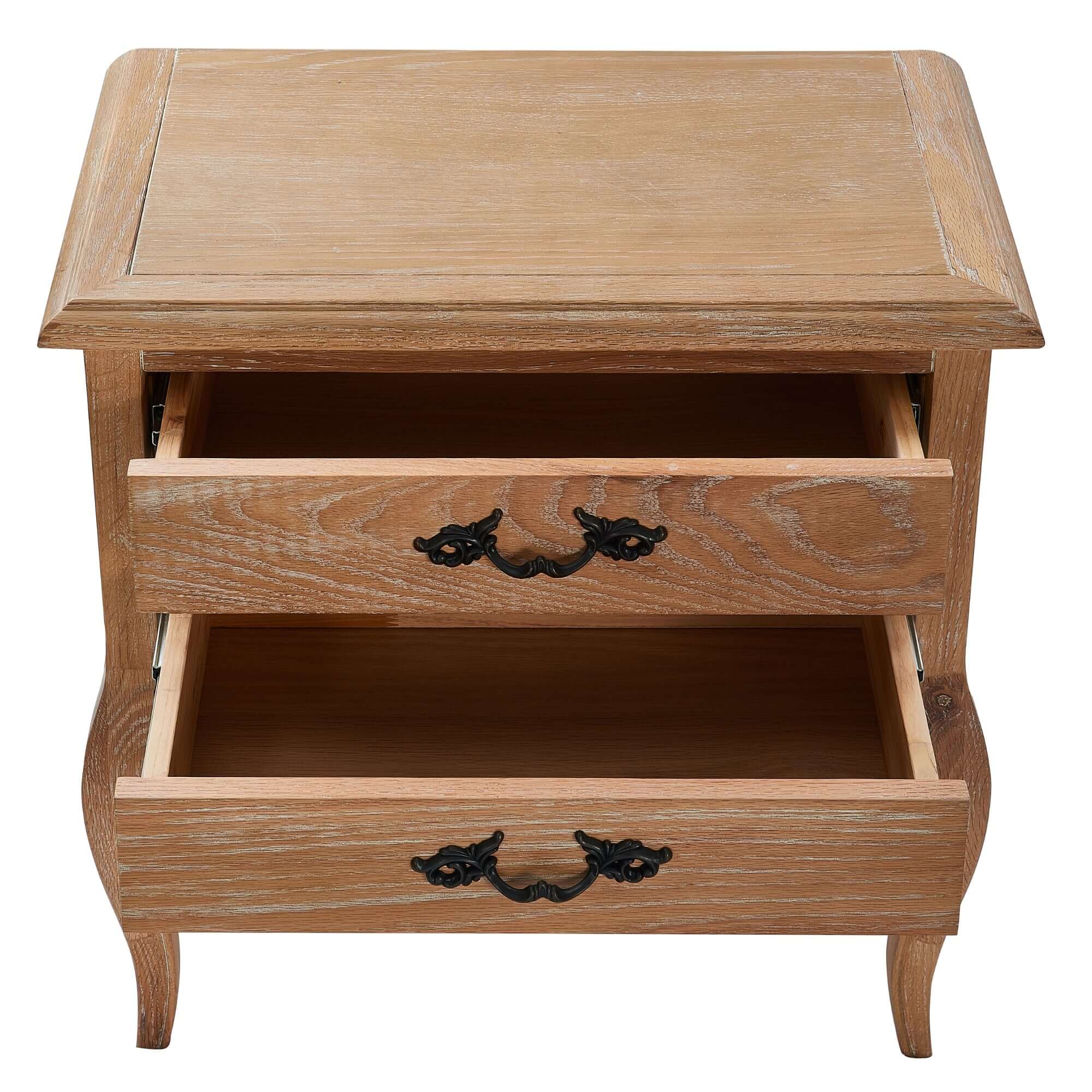 Bali Bedside Table - French Provincial Oak Style-Upinteriors
