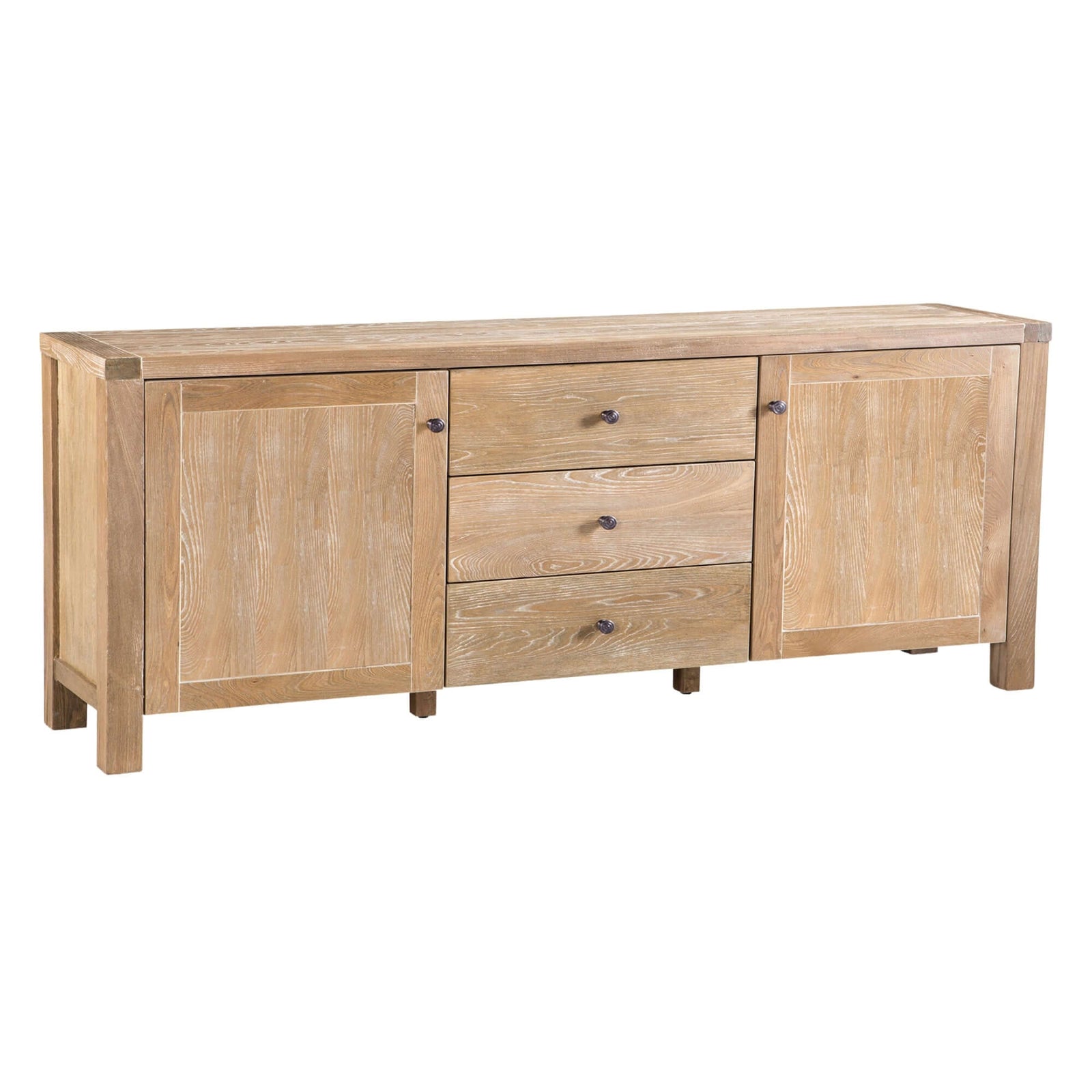 Woodland 180cm Buffet Table Cabinet Timber Wood 3 Drawer 2 Door Natural-Upinteriors