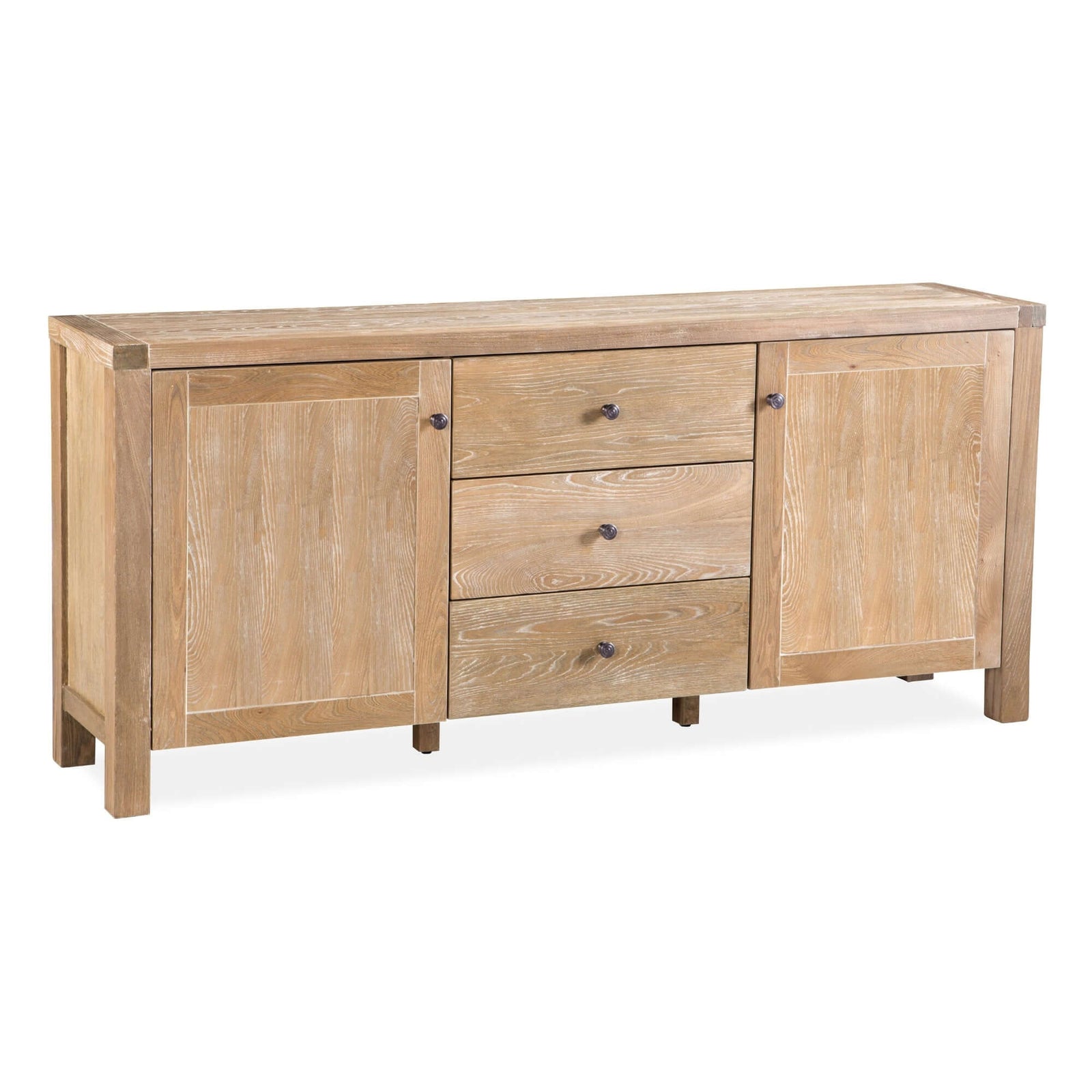Woodland 140cm Buffet Table Cabinet Timber Wood 3 Drawer 2 Door Natural-Upinteriors