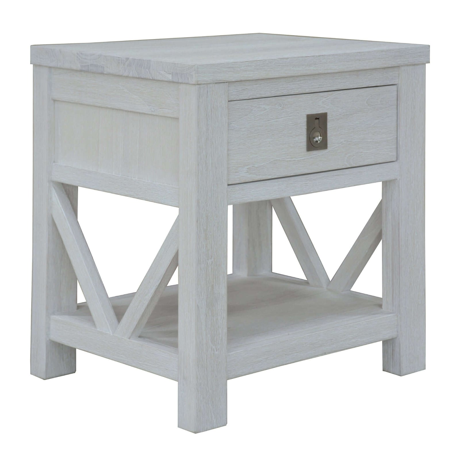 Myer Bedside Tables Storage Cabinet Shelf Side End Table White Wash-Upinteriors