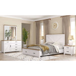 Grandy 5pc Queen Bedroom Set - White/Brown-Upinteriors