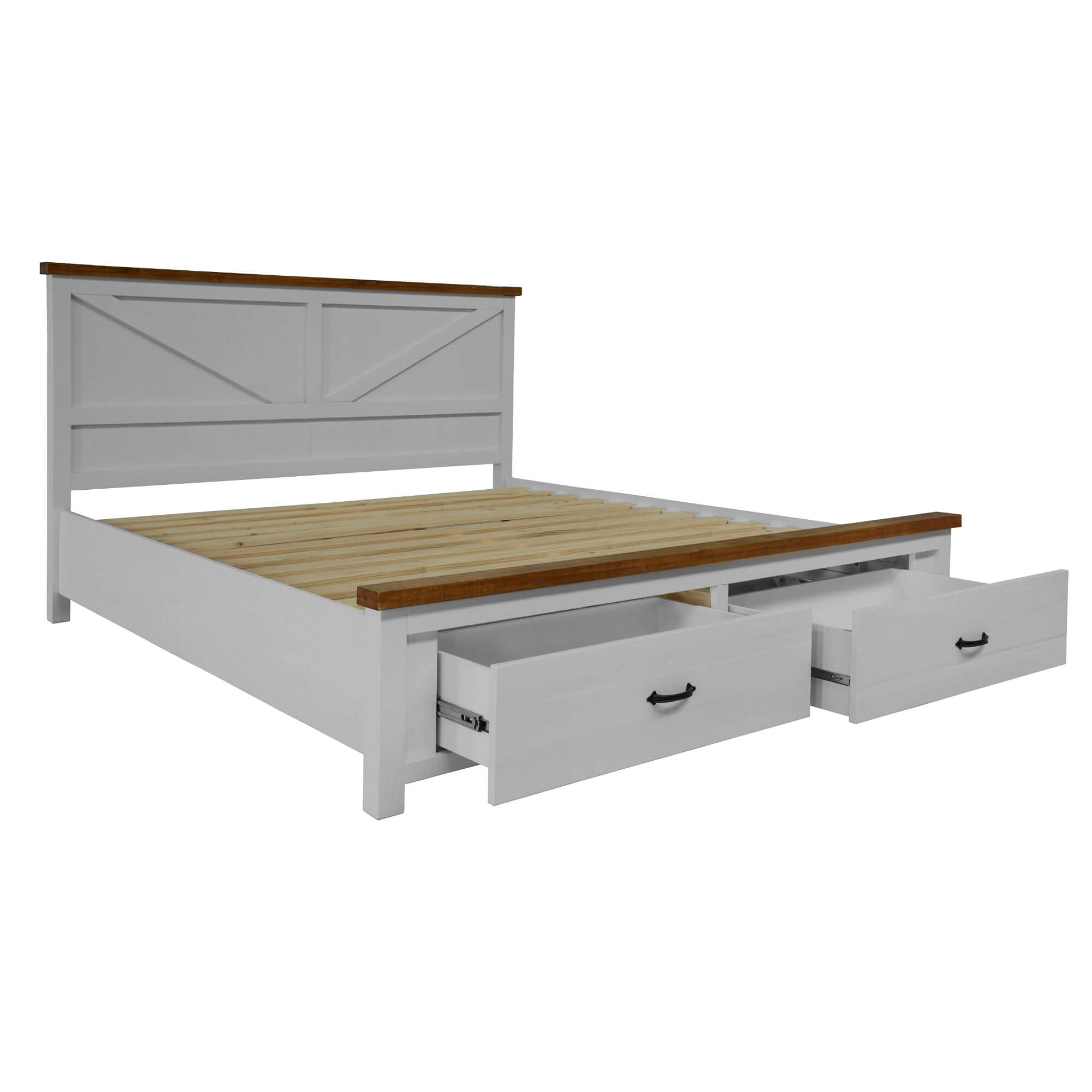 Grandy Queen Bed Frame with Storage Drawers-Upinteriors