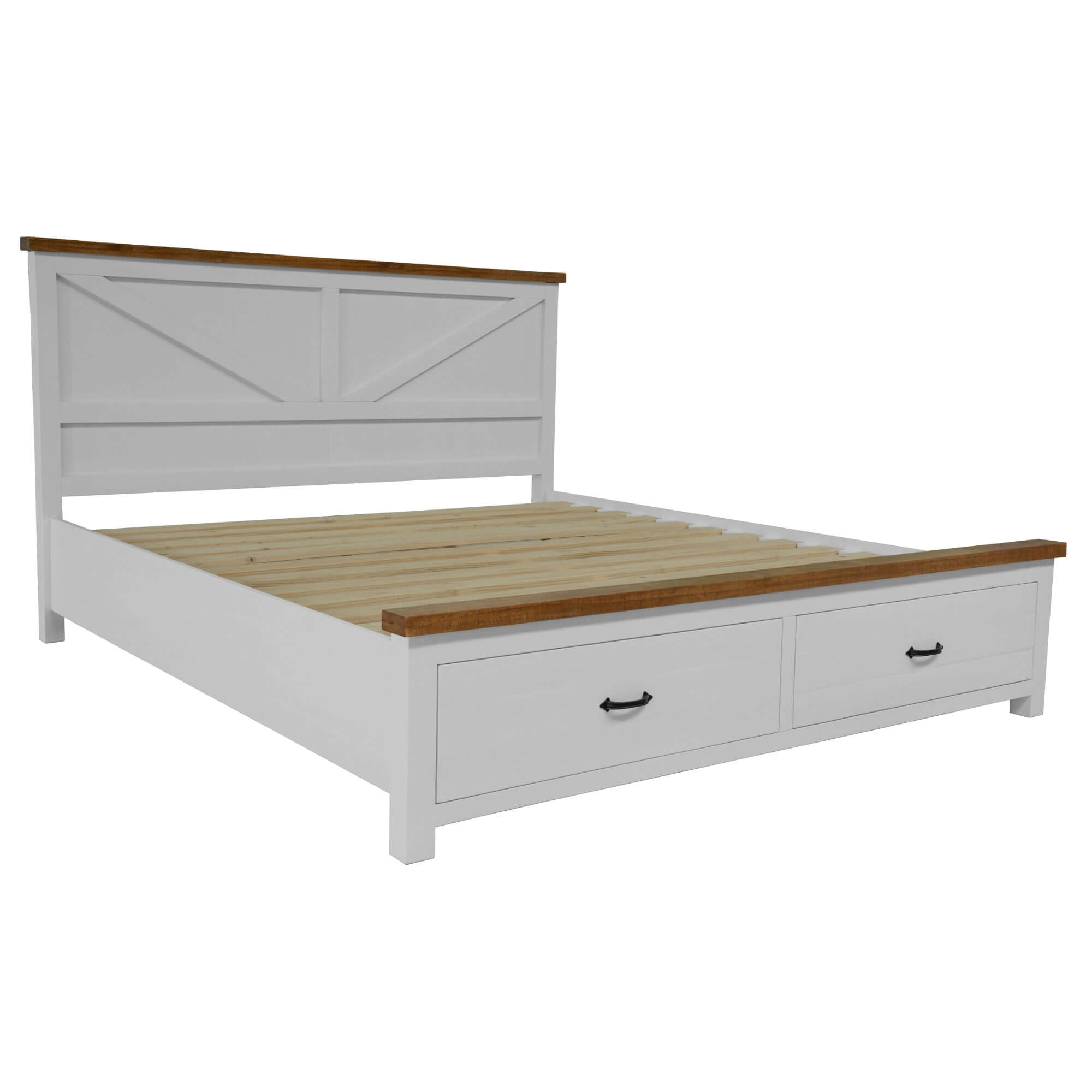 Grandy King Bed Frame with Storage Drawers-Upinteriors