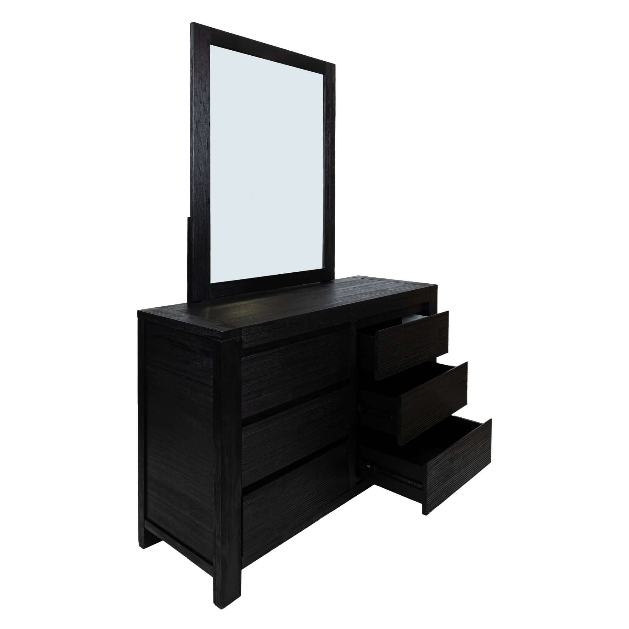 Tofino Black 4pc Bedroom Set with Mirror - Shop Now-Upinteriors