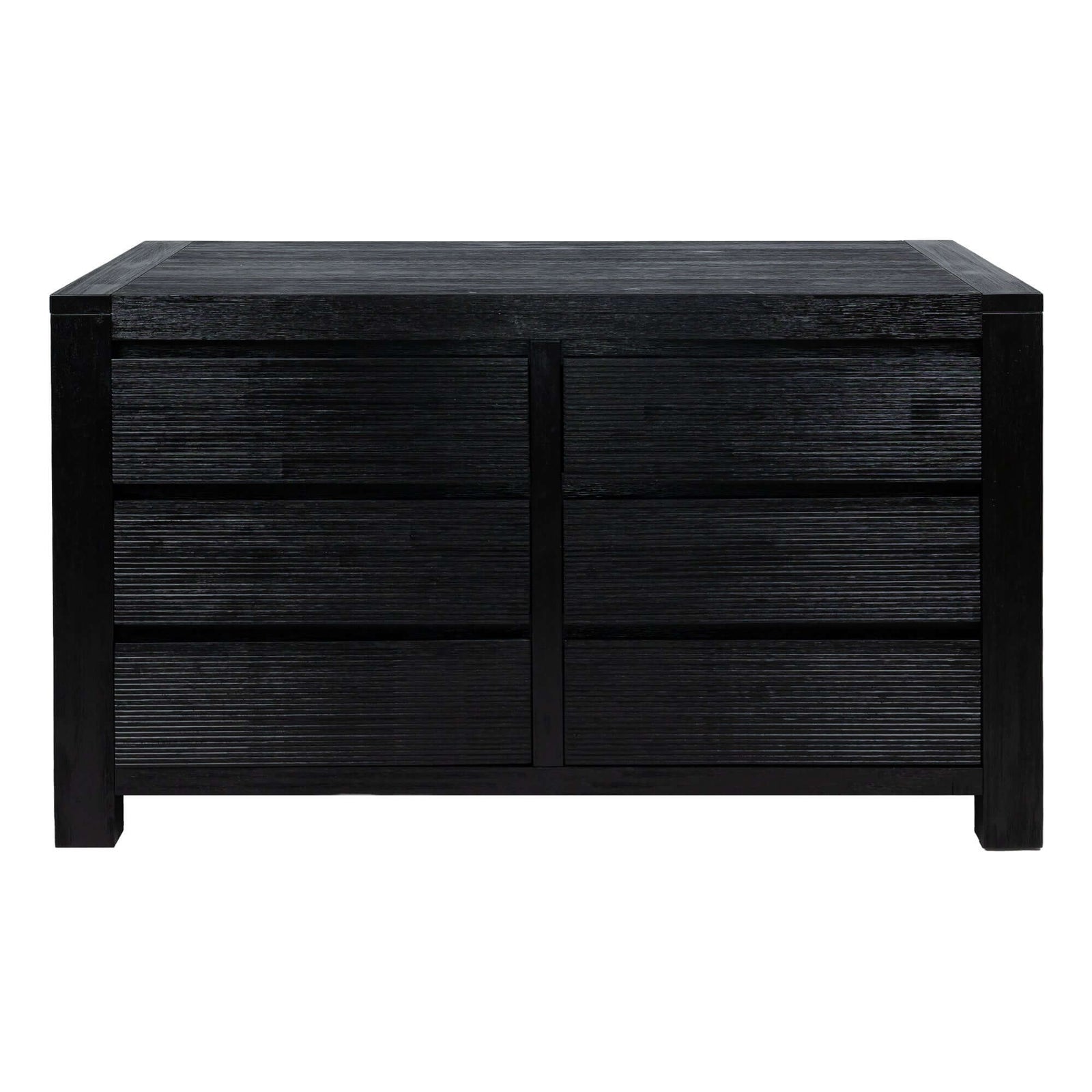 Tofino Solid Wood 6-Drawer Dresser - Black-Upinteriors