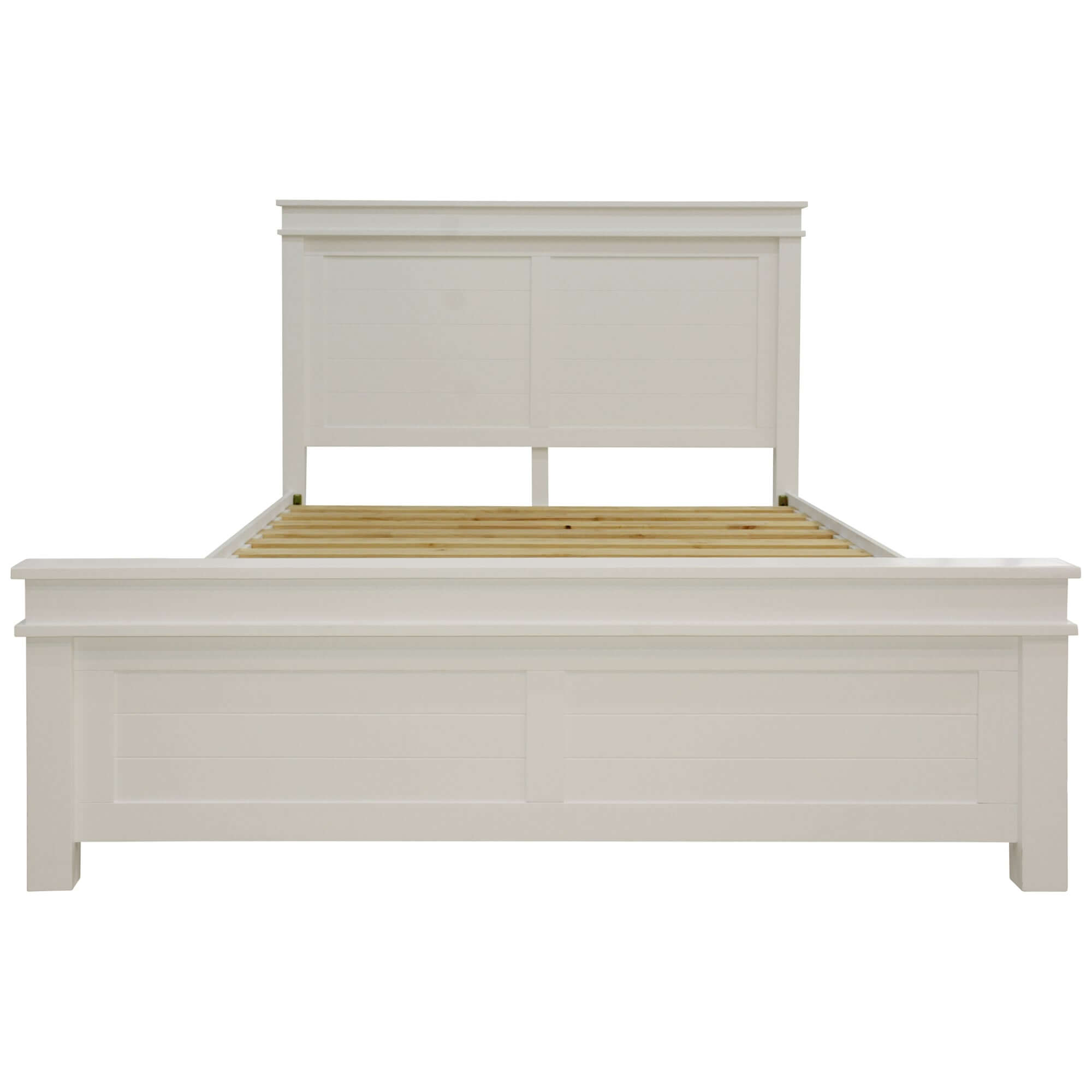 Lily Queen Bed Frame - Storage & Style | White Timber-Upinteriors
