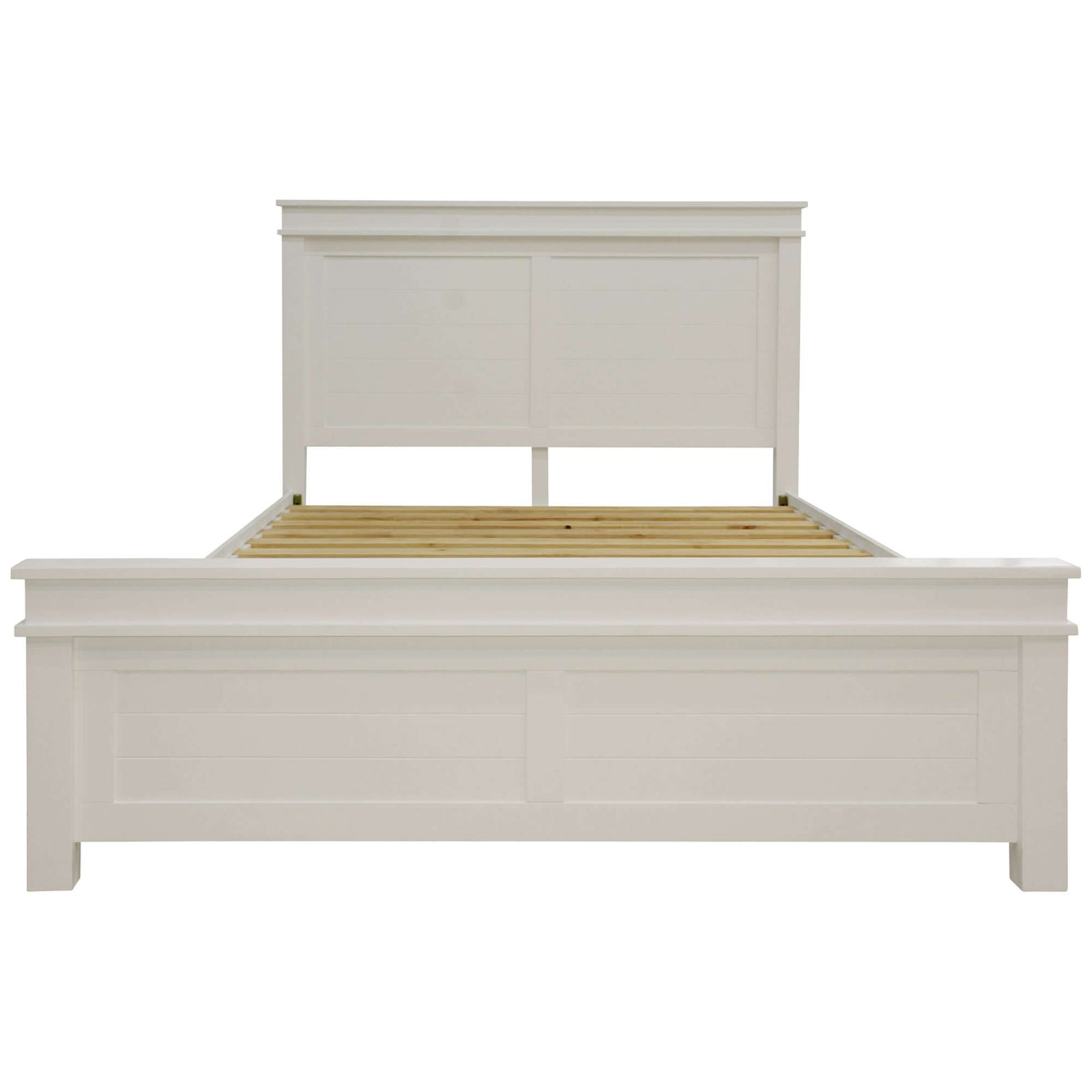 Lily Bed Frame King Size Timber Mattress Base With Storage Drawers - White-Upinteriors