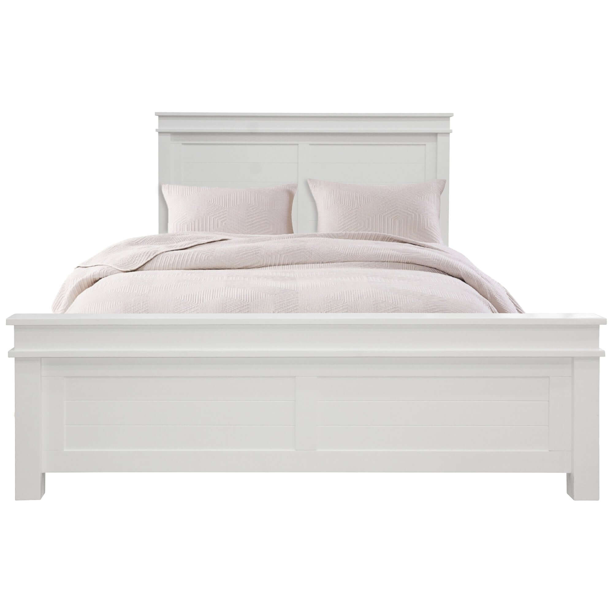 King Size Lily Bed Frame with Storage - White-Upinteriors