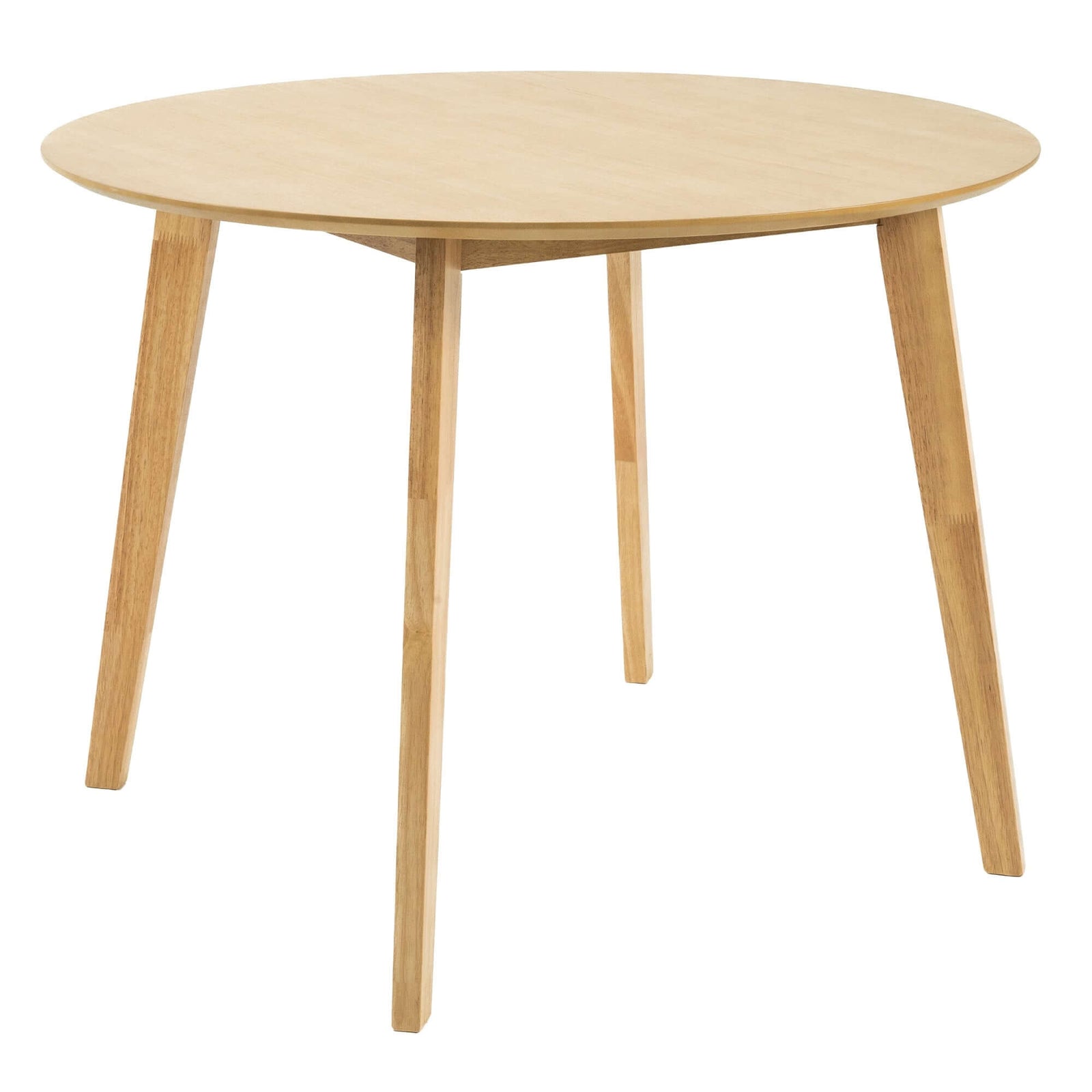 Cusco 100cm Round Dining Table Scandinavian Style Solid Rubberwood Natural-Upinteriors
